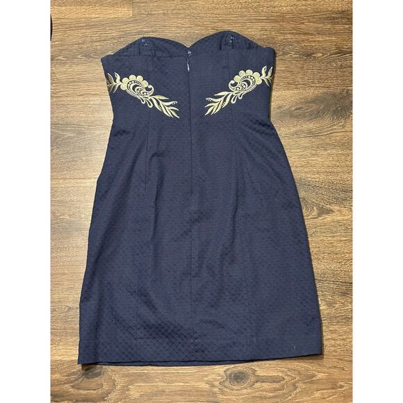 Lilly Pulitzer Demi Convertible Dress True Navy & Gold Size 00 - Picture 7 of 9